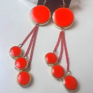 Orange Circles Fashion Earrings